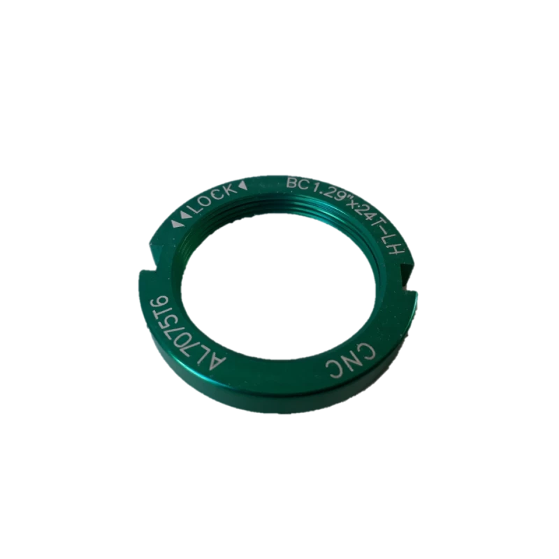 Contre Ecrou Pignon Fixe BC1.29"x24T CNC Alu Vert Clair 2 Contre Ecrou Pignon Fixe BC1.29"x24T CNC Alu Vert Clair – Image 2